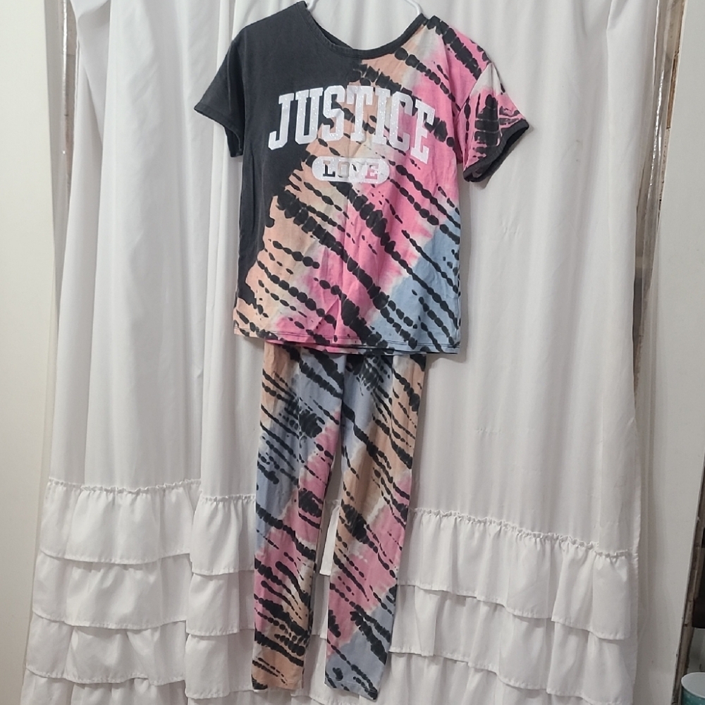 Justice Multicolor Tie-Dye Outfit